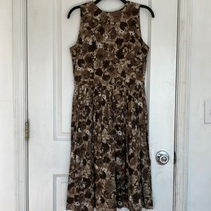 Vintage Brown Floral Dress Sz small
